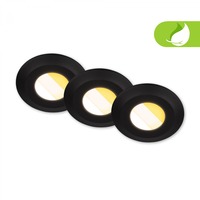 Koupelnová - BRI 7589035 BRILONER Klira 3ks sada LED vestavné bodové svítidlo do koupelny 230V, stmívatelné, IP44, černá 7589035