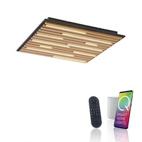 Hranatá - PN 6423-79 LED nástěnné a stropní svítidlo Q-AKUSTIK dřevo, přírodní Smarthome ZigBee 2700-5000K - PAUL NEUHAUS