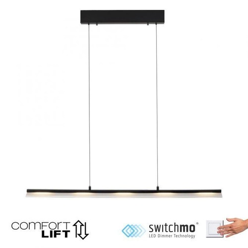 Podélná - LD 12288-18 NELE LED závěsné svítidlo černé Comfor Lift nastavitelná výška krokově stmívatelné 3000K - JUST LIGHT - foto 1