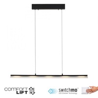 Podélná - LD 12288-18 NELE LED závěsné svítidlo černé Comfor Lift nastavitelná výška krokově stmívatelné 3000K - JUST LIGHT