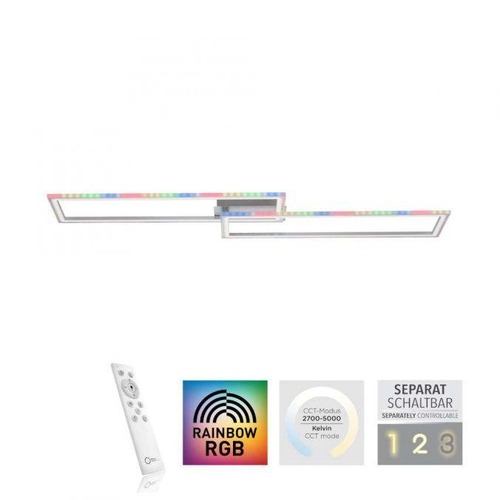 Hranatá - LD 14635-55 FELIX60 LED stropní svítidlo 72x210cm, stříbrná barva, RGB Rainbow, stmívatelné, CCT RGB+2700-5000K - LEUCHTEN DIREKT / JUST LIGHT - foto 1