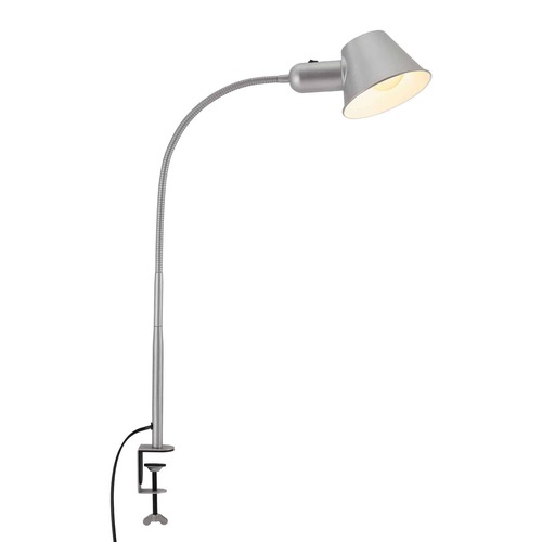 Stolní lampy s klipem - BRILO 7409-014 Svítidlo se svorkou, pr.14 cm, E27, matný chrom - BRILO - foto 1