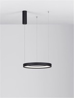 Kruhová - NV 9345612 Závěsné svítidlo PERRINE černý hliník a akryl LED 30W 230V 3000K IP20 stmívatelné - NOVA LUCE