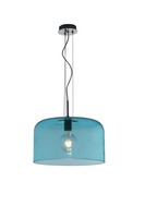 Kruhová - FAN I-GIBUS-S40 BLU Závěsné svítidlo Gibus, tyrkysové, 1 x E27, 40 x 40 x 150 cm - FANEUROPE