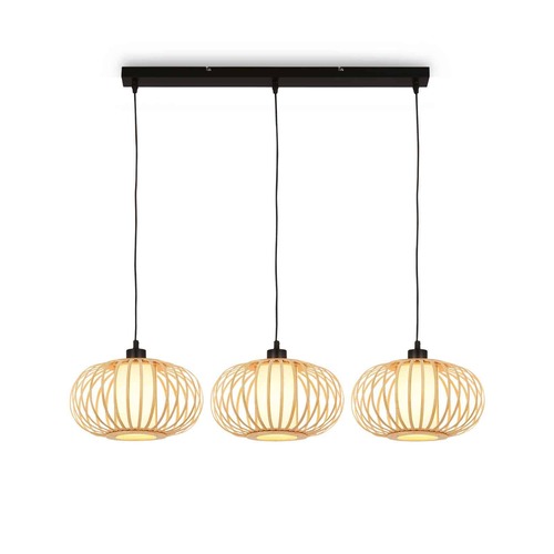 Vícečetná - BRI 4759031 Závěsné svítidlo, 120 cm, 3x E27, max. 10W, barva dřeva - BRILONER - foto 1
