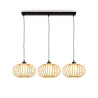 Vícečetná - BRI 4759031 Závěsné svítidlo, 120 cm, 3x E27, max. 10W, barva dřeva - BRILONER