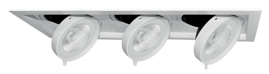 Hranatá - CEN FSMD3-450330 SVÍTIDLO LED REGIA ZAPUŠTĚNÉ VÝKLOPNÉ 3MODULY 497 mm 45W 3000K Ra95 3690Lm 38d DIMM IP20 - CENTURY - foto 1