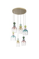 Vícečetná - FAN I-GAUDI-S6 Závěsné svítidlo Gaudí 6 x E14, sklo, 57 x 235,5cm - FANEUROPE