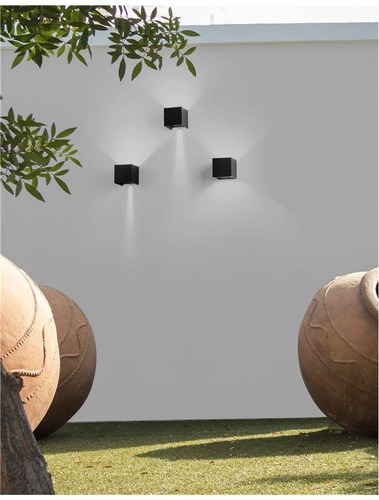 Nástěnná - NV 847408 Venkovní nástěnné svítidlo COMO černý hliník LED 2x3W 3000K 220-240V nastavitelný úhel 0-90st. IP54 - NOVA LUCE - foto 1