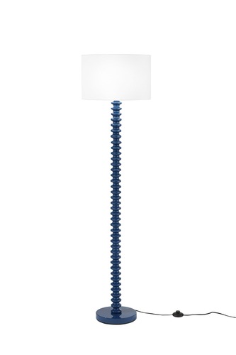 Stojací lampy - FAN I-SULTAN-PT-BLU Stojací lampa Sultan (modrá + samet) kov + samet, 1 x E27, 15 W; lampa pr. 40 x 20 cm, konstrukce 40 x 158 cm - FANEUROPE - foto 1