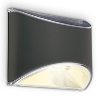Nástěnná - BRILO 3133015 Solární LED nástěnné svítidlo, 10 cm, antracit - BRILO