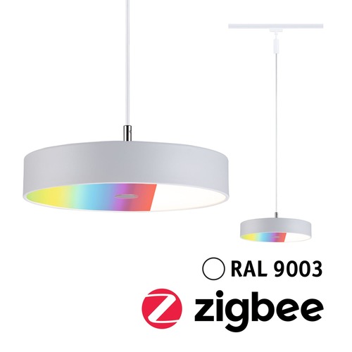 Svítidla - P 95680 URail závěs Smart Home Zigbee 3.0 Hildor RGBW 10W RGBW+ stmívatelné 230V bílá - PAULMANN - foto 1