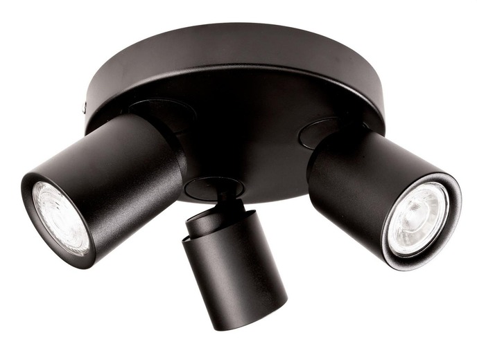 Bodová - IMPR 348174 Deko-Light stropní přisazené svítidlo Librae Roa III 220-240V AC/50-60Hz GU10 3x max. 50,00 W tmavě černá RAL 9005 - LIGHT IMPRESSIONS - foto 1