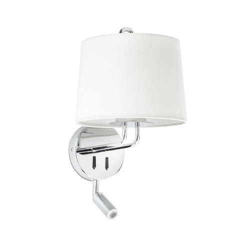 Dekorativní - FARO 24033-01 MONTREAL nástěnná lampa, chrom/bílá, se čtecí lampičkou - FARO - foto 1