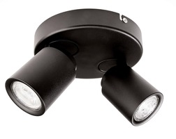 Bodová - IMPR 348173 Deko-Light stropní přisazené svítidlo Librae Roa II 220-240V AC/50-60Hz GU10 2x max. 50,00 W tmavě černá RAL 9005 - LIGHT IMPRESSIONS