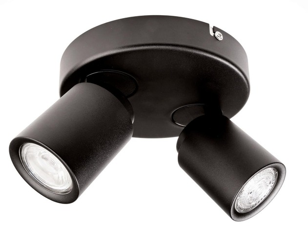 Bodová - IMPR 348173 Deko-Light stropní přisazené svítidlo Librae Roa II 220-240V AC/50-60Hz GU10 2x max. 50,00 W tmavě černá RAL 9005 - LIGHT IMPRESSIONS - foto 1