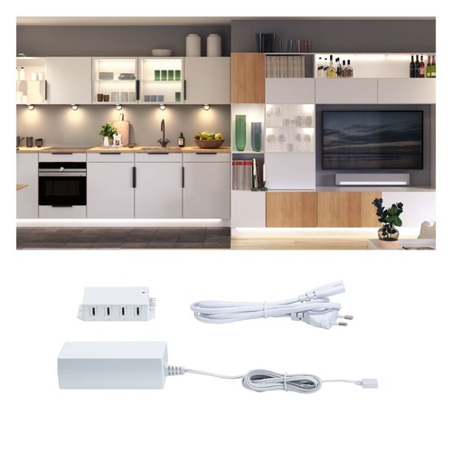 Clever Connect - P 99948 Nábytkové svítidlo Clever Connect trafo max. 36W 12V DC včetně 8-násobného rozbočovače bílá - PAULMANN - foto 1