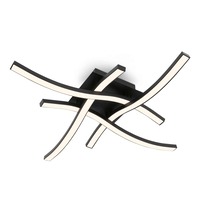 Dekorativní - BRILO 3677-045 LED nástěnné a stropní svítidlo, 47,5 cm, 14,4 W, 350 lm, černá - BRILO