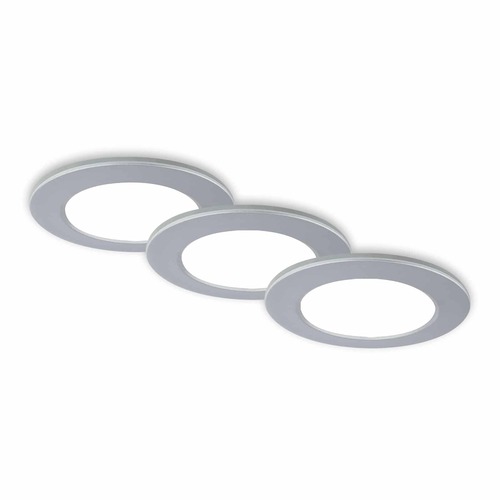 Kruhová - BRI 7034-034 CCT LED vestavná svítidla sada, pr.9,2 cm, 3x LED, 4,8 W, 450 lm, matný chrom - BRILONER - foto 1