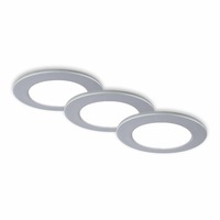 Kruhová - BRI 7034-034 CCT LED vestavná svítidla sada, pr.9,2 cm, 3x LED, 4,8 W, 450 lm, matný chrom - BRILONER