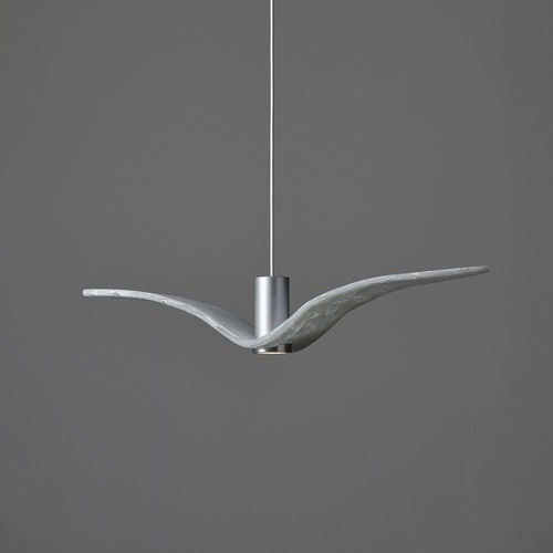 Dekorativní - BRO PC01111_001 Night Birds Exterior, závěsné svítidlo 6,5W LED, triplex opal sklo BROKISGLASS mat, délka 78cm, IP54, bílý kabel - BROKIS A - foto 1