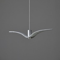 Dekorativní - BRO PC01111_001 Night Birds Exterior, závěsné svítidlo 6,5W LED, triplex opal sklo BROKISGLASS mat, délka 78cm, IP54, bílý kabel - BROKIS A