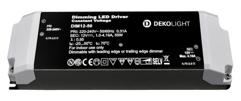 Stabilizované napětí - IMPR 862220 Deko-Light LED-napájení BASIC, DIM, CV 12V 12-50W konstantní napětí 1000-4610 mA IP20 stmívatelné 12V DC 12,00-50,00 W