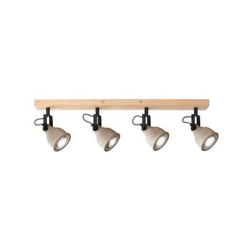Bodová - FAN I-KISA-AP4 Nástěnné svítidlo Kisa, šedá/dřevo, 4 x GU10, 70 x 8 x 15,9 cm - FANEUROPE - foto 1