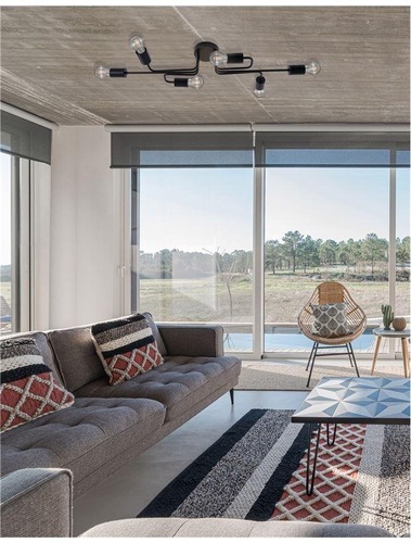 Dekorativní - NV 9156306 Stropní svítidlo GRANSO černý kov E27 6x12W 230V IP20 bez žárovky - NOVA LUCE - foto 1