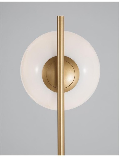 Stojací lampy - NV 9960619 Stojací lampa CANTONA bílé opálové sklo mosaz zlatá a mramor E27 1x12W 230V IP20 bez žárovky - NOVA LUCE - foto 1