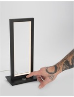 Stolní lampy dekorační - NV 9500811 Stolní lampa WENNA matný černý hliník a akryl 3-krokově dotykově stmívatelné LED 12W 230V 3000K IP20 - NOVA LUCE