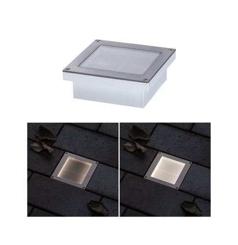 Zapuštěná - P 94336 Venkovní zemní svítidlo Brick 100 x 100 x 38 mm IP67 0,8W kov/ocel pohybové čidlo - PAULMANN - foto 1