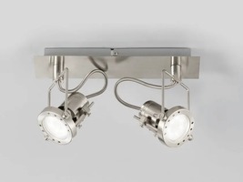 Bodová - FAN SPOT-TECHNO-2 Spotové svítidlo SPOT LED TECHNO nikl 2xGU10 LED 5 W 400 LM 2700 K 30,6x9,55x17,9 cm - FANEUROPE