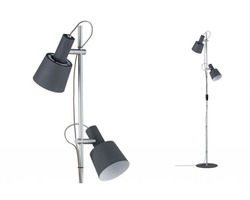 Stojací lampy - P 79690 Stojací lampa Neordic Haldar šedá / chrom matný - PAULMANN