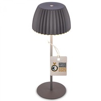 Stolní lampy dekorační - BRILO 7553015 Nabíjecí stolní lampa Riffle - 36,5 cm, 2W, 200lm, IP44, bezdrátová, LED, stmívatelná, dotykový vypínač, antracit - BRILO