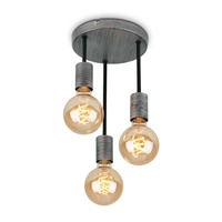 Dekorativní - BRI 3680-034 Retro stropní svítidlo, pr. 19 cm, 3x E27, max. 60 W, antická stříbrná - BRILONER