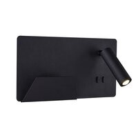 Bodová - LA 1003455 SOMNILA SPOT vnitřní nástěnné svítidlo LED 3000K, černá, verze vlevo vč. USB přípojky - BIG WHITE (SLV)