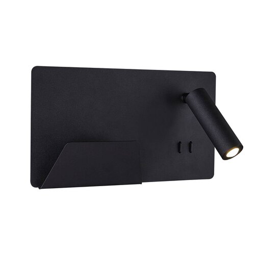 Bodová - LA 1003455 SOMNILA SPOT vnitřní nástěnné svítidlo LED 3000K, černá, verze vlevo vč. USB přípojky - BIG WHITE (SLV) - foto 1