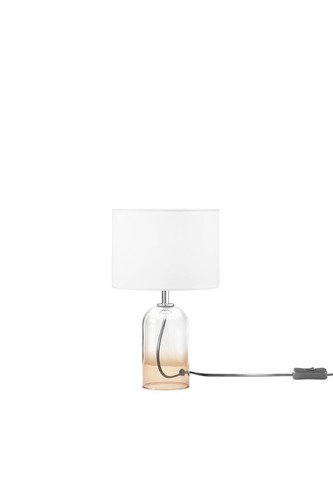 Stolní lampy dekorační - FAN I-LONDON-L-AMB Lume London jantarové sklo + textilní stínidlo, 1 x E14, konstrukce pr. 18 x 30,1 cm, stínidlo pr. 18 x 15 cm - FANEUROPE - foto 1