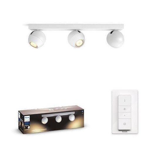 SmartHome Paul Neuhaus - PH 50473/31/P6 Hue White Ambiance Bodové svítidlo Philips Buckram BT 50473/31/P6 LED GU10 3x5W 3x350lm 2200-6500K 230V, bílé s dálkovým ovladačem a Bluetooth - PHILIPS HUE (915005918601) - foto 1