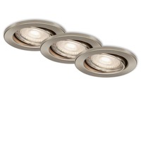 Kruhová - BRI 7147-032 3ks sada LED vestavné svítidlo, pr. 8,6 cm, 5 W, matný nikl - BRILONER