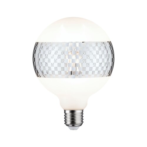 E27 - P 28742 LED G125 Modern Classic dekorativní pruh stříbrná lesklá károvaná E27 2.700K stmívatelné - PAULMANN - foto 1