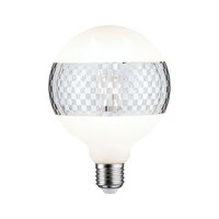 E27 - P 28742 LED G125 Modern Classic dekorativní pruh stříbrná lesklá károvaná E27 2.700K stmívatelné - PAULMANN