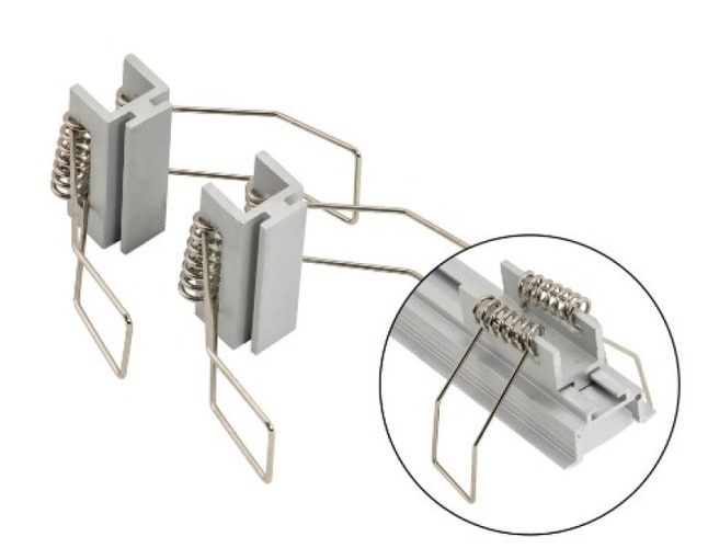 Úchyty a držáky pro Al profily - FAN I-PROFILO-INC-STAFFE Pružinové držáky pro hliníkové profily (2 ks) - FANEUROPE - foto 1