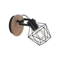 Bodová - LD 15671-78 JARO Nástěnné a stropní svítidlo ze dřeva a kovu v moderním vintage stylu s nastavitelným spotem - LEUCHTEN DIREKT / JUST LIGHT