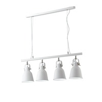 Dekorativní - FAN I-LEGEND-S4 BCO Závěsné svítidlo Legend, bílé/niklové, 4 x E27, 85,5 x 179 cm - FANEUROPE