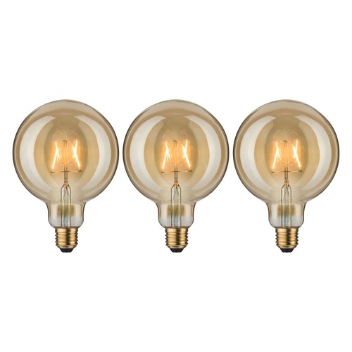 E27 - P 5071 1879 set LED Globe E27 230V 3x2,7W 1700K zlatá - PAULMANN - foto 1
