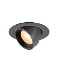 Kruhová - LA 1010029 NUMINOS® GIMBLE XS Stropní vestavné svítidlo, 2700 K, 40°, IP20, kulaté, černé - BIG WHITE (SLV)