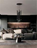 Vícečetná - NV 9540204 Závěsné svítidlo DANDIA černý hliník LED závěsné svítidlo 60W 3000K stmívatelné - NOVA LUCE