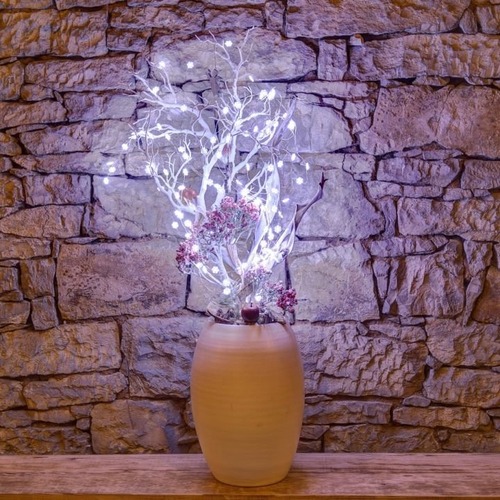 LED osvětlení na BATERIE - DLED BL56 DecoLED LED světelný řetěz na baterie - vločky, ledově bílá, 50 diod, 5,3 m - foto 1